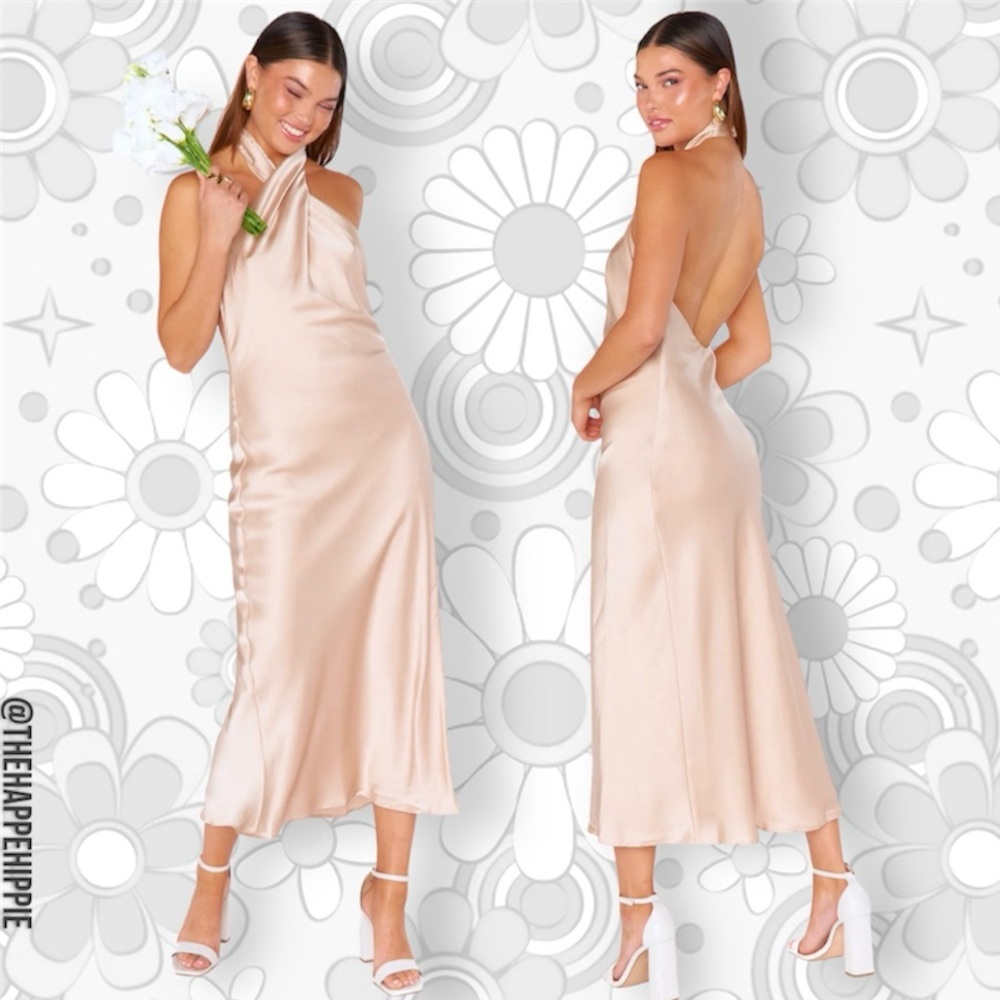 🏷️ Show Me You Mumu Wedding Jasmie Halter Midi Dress | NWT